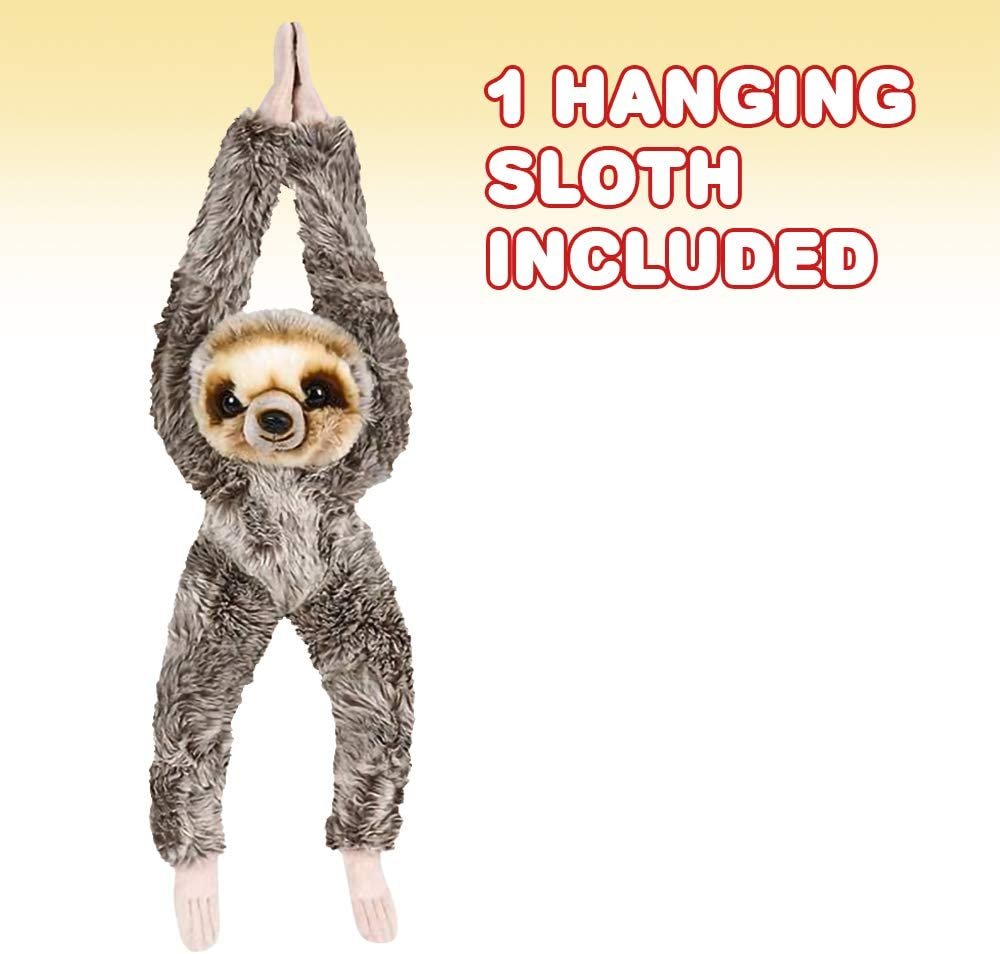 Hanging Sloth Plush Toy, 23" Stuffed Sloth with Realistic Design, Soft and Huggable, Cute Nursery Decor, Best Birthday Gift for Boys and Girls