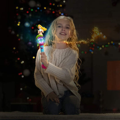 ArtCreativity Multi-Color Spinning Mermaid Wand with LED Handle | 15.5” Light Up Princess Wand for kids | Fun Pretend Play Prop | Batteries Included | Best Birthday Gift for Boys and Girls
