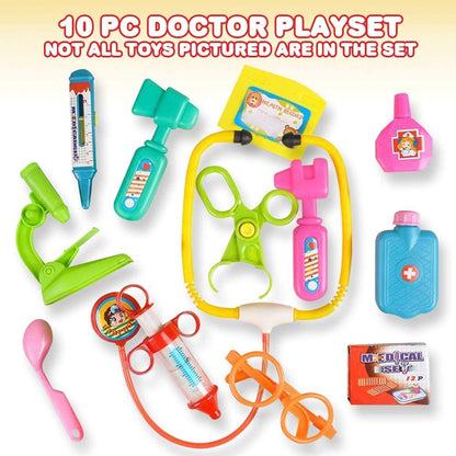 ArtCreativity 10-Piece Doctor Playset, Pretend Play Doctor Set for Kids, Medical Play Kit with Multiple Doctor Toys Packed in a Sturdy Storage Case, Kids’ Doctor Costume Accessories, Best Gift Idea
