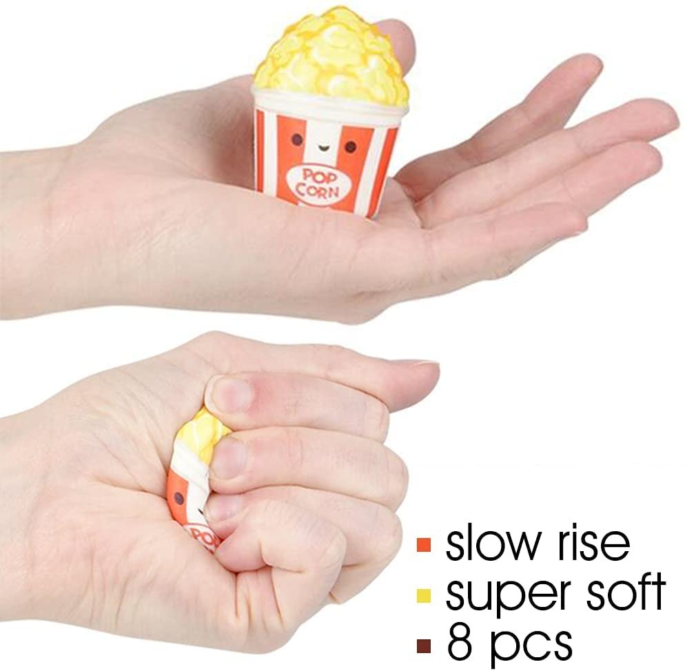Mini Squish Fast Food Toys, Set of 8, Slow-Rise Stress Relief Toys