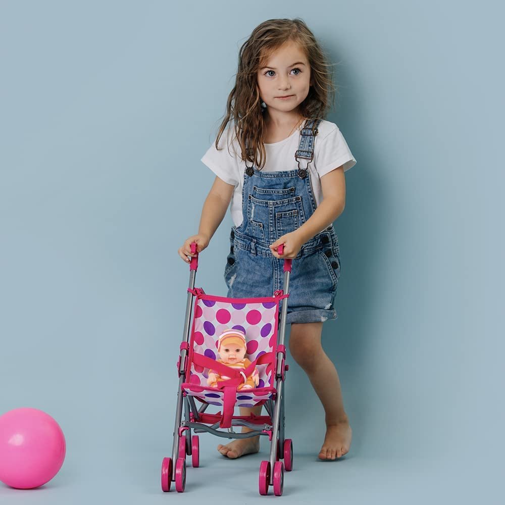 Baby Doll for Kids, 1 Piece, Plastic Baby Doll with Adorable Cap, Top, and Pants, 7-Inch-Tall Dolls for Girls, Encourages Active Play and Responsibility, Great Gift Idea