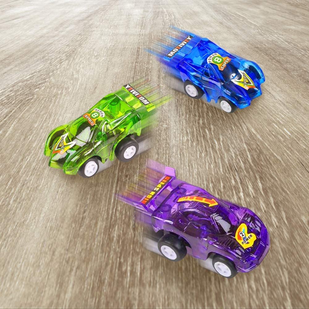 2.25" Pull Back Mini Toy Cars for Kids, Set of 12, Pullback Racers in Assorted Colors, Birthday Party Favors for Boys and Girls, Goodie Bag Fillers, Small Carnival and Contest Prize