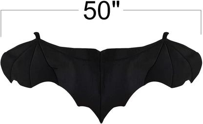 ArtCreativity Plush Wearable Bat Wings, 1 Pair, Bat Wings for Boys and Girls in Black, Kids’ Bat Halloween Costume Made of Soft Material, Dress Up Accessories for Children