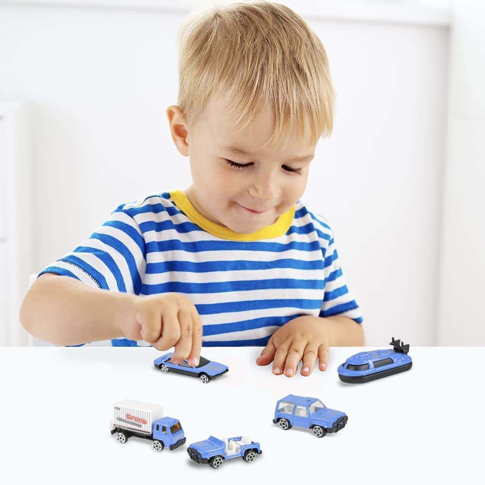 5-PC Diecast Police Vehicle Playset, Mini Diecast Toy Cars in Assorted Designs, Great Birthday Party Favor for Kids, Fun Gift Idea for Boys