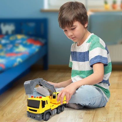 ArtCreativity Light Up Excavation Truck Toy, Kids’ Construction Toy with Movable Parts, LEDs, and Sound Effects, Interactive Construction Vehicle Toys for Kids, Pretend Play Toys for Boys and Girls