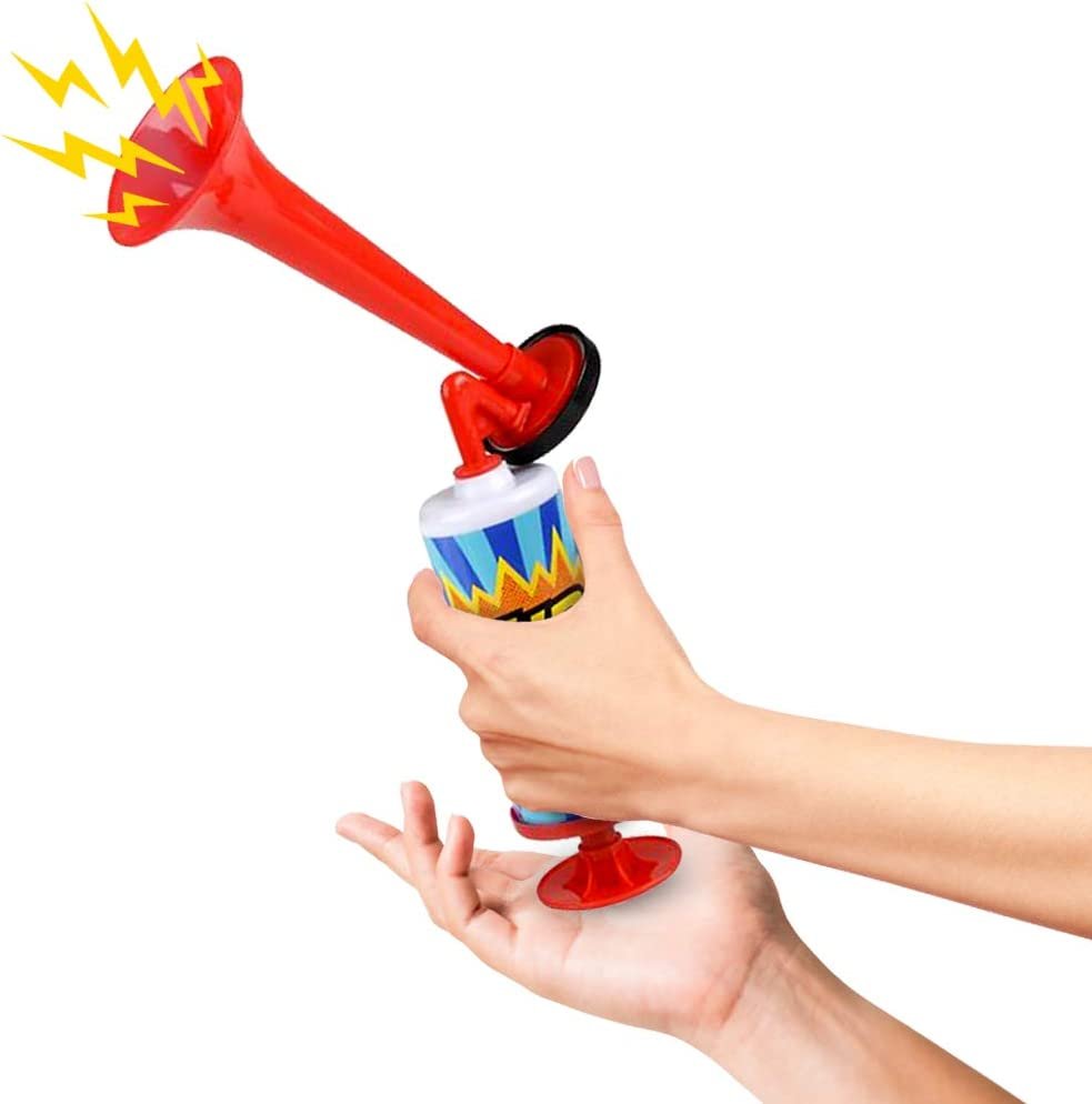 ArtCreativity Air Horn Pump, Set of 2, 14 Inch Noisemakers for Sporting Events, Parties, Celebrations, Fun Birthday Party Favors and Goodie Bag Fillers for Kids and Adults