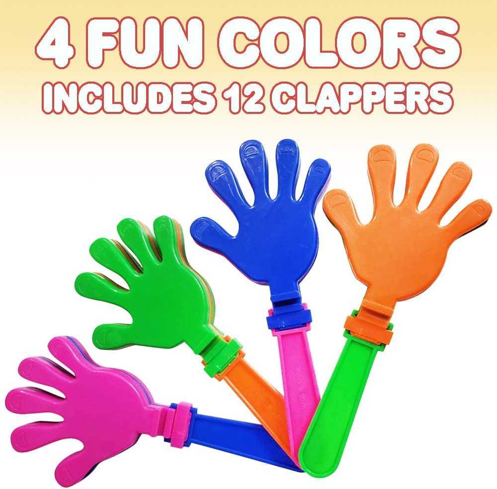 FOOSE fun express - yellow plastic hand clappers - toys - noisemakers -  hand clappers - 12 pieces