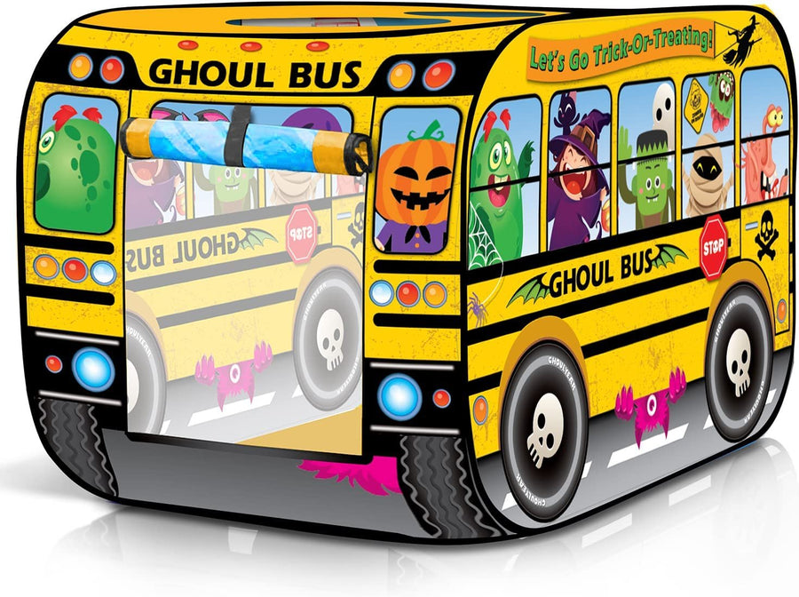 Ghoul School Bus Pop Up Tent, Halloween Tent for Kids with a Carry Bag, Pop Up Play Tent for Hours of Fun, Great for Indoor Halloween Decorations, 43.5 x 28 x 26.5"es