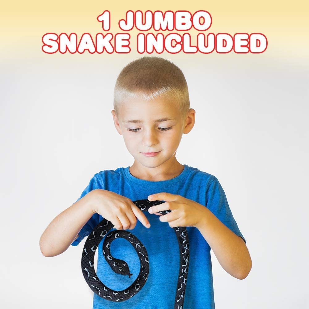 Russell’s Viper Realistic Rubber Snake Toy for Kids, 48" Fake Snake Prank Gag Toy, Science Educational Tool, Reptile and Snake Party Decorations and Favors for Boys and Girls