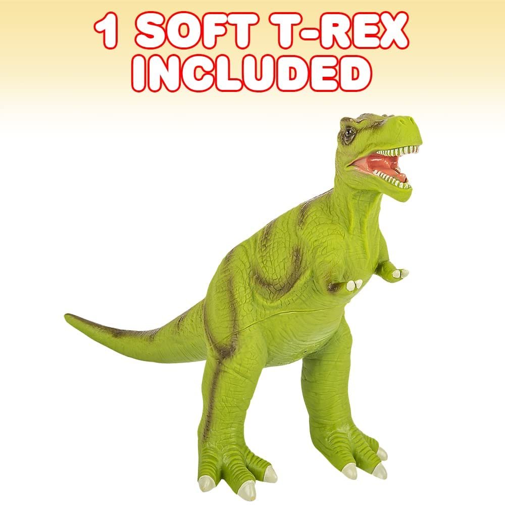 Soft T-Rex Dinosaur Toy for Kids, Super Realistic and Soft Touch 9.5" Dinosaur Figurine, Great Educational Learning Resource, Dinosaur Gift and Party Favors for Boys and Girls