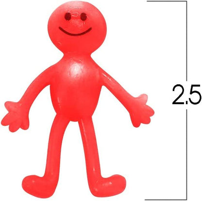 ArtCreativity Stretchy Smile Face Men - Bulk Pack of 24 - Stress Relief Fidgeting Toys for Kids and-Adults, 5 Vibrant Colors, Sensory Toys for Autism and ADHD, Fun Birthday Party Favors for Children