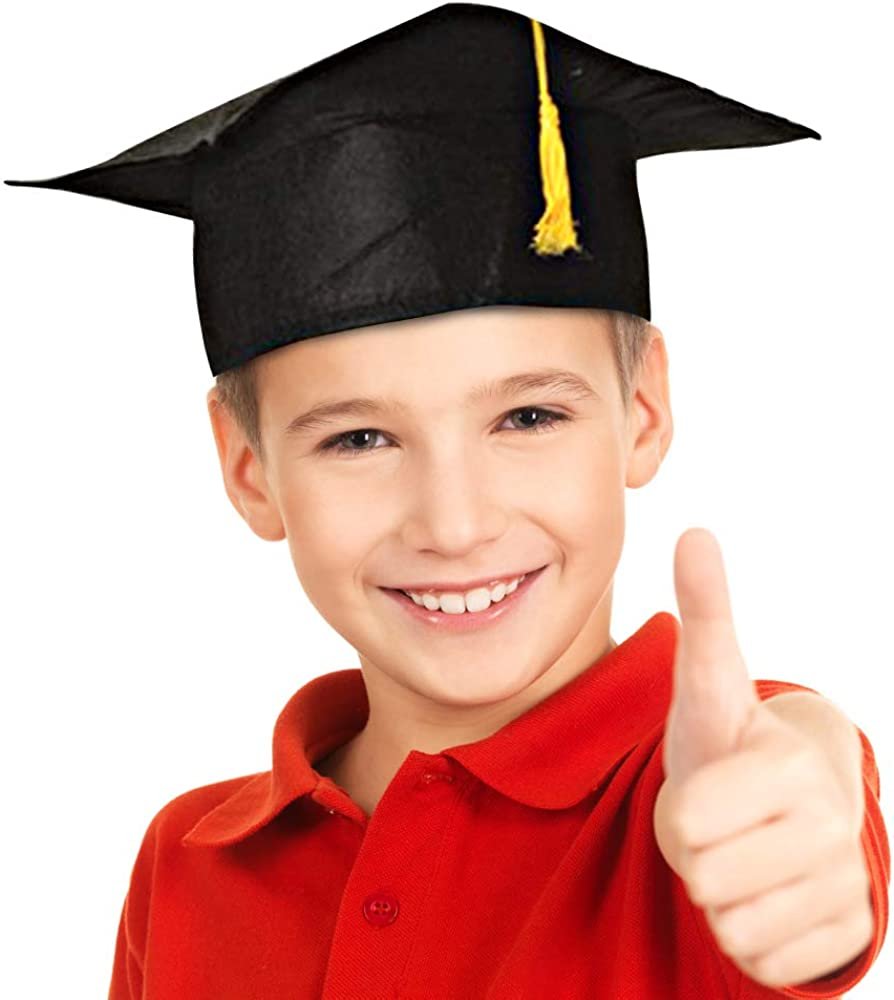 Artcreativity Black Graduation Caps For Kids Pack Of 12 Child Size G