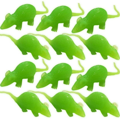 ArtCreativity Glow in The Dark Mouse Toys, Set of 12, Cool Glowing Toys for Boys and Girls, Glowing Birthday Party Favors and Goodie Bag Stuffers for Kids