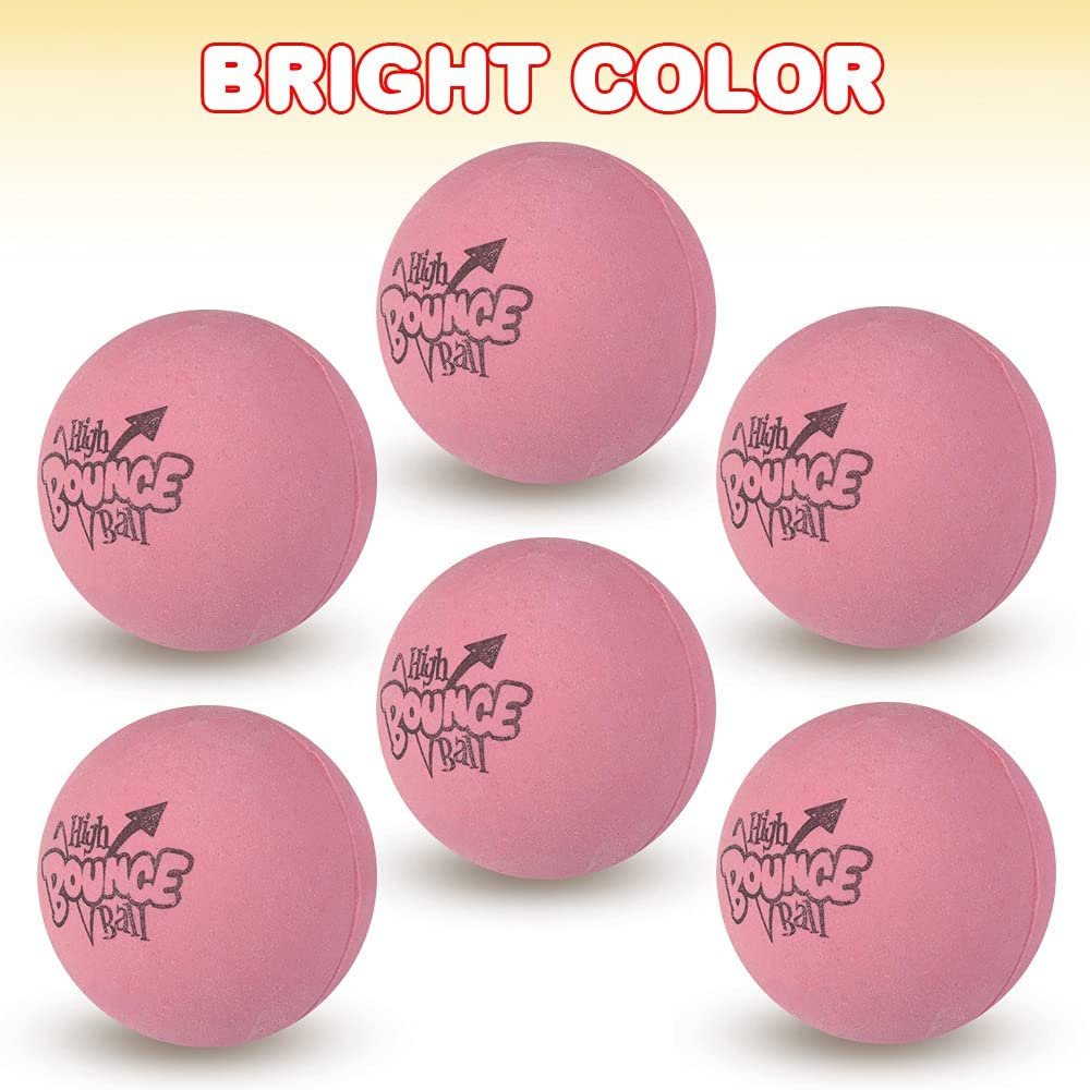 ArtCreativity Pink Rubber High Bounce Balls for Kids, Set of 12, Bouncing Balls with Extra High Bounce, Birthday Party Favors, Goodie Bag Fillers for Boys and Girls