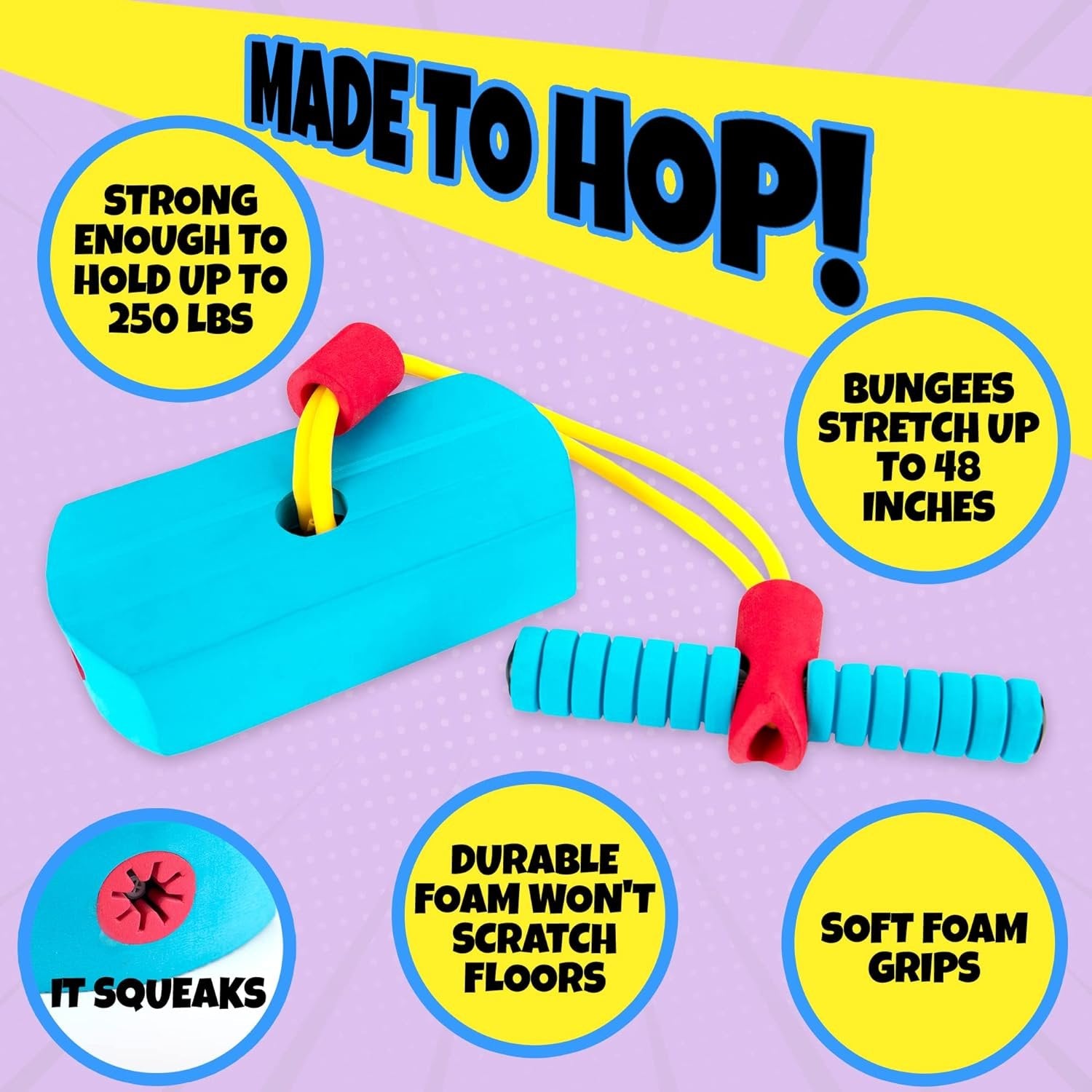Foam Pogo Jumper for Kids - Pogo Stick with Safe Foam Design - Kids’ Workout Equipment - Hopper Stick for Active Play Indoors and Outdoors - Gift for Boys and Girls 3 and Up