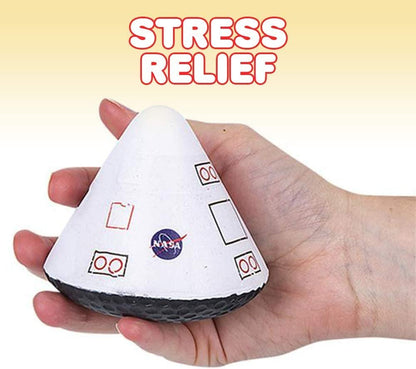ArtCreativity Squish Space Capsule, Set of 2, Slow Rising Squeezy Space Themed Stress Relief Toys for Kids, 3 Inch Squeezable Outer Space NASA Party Favors and Desk Decorations