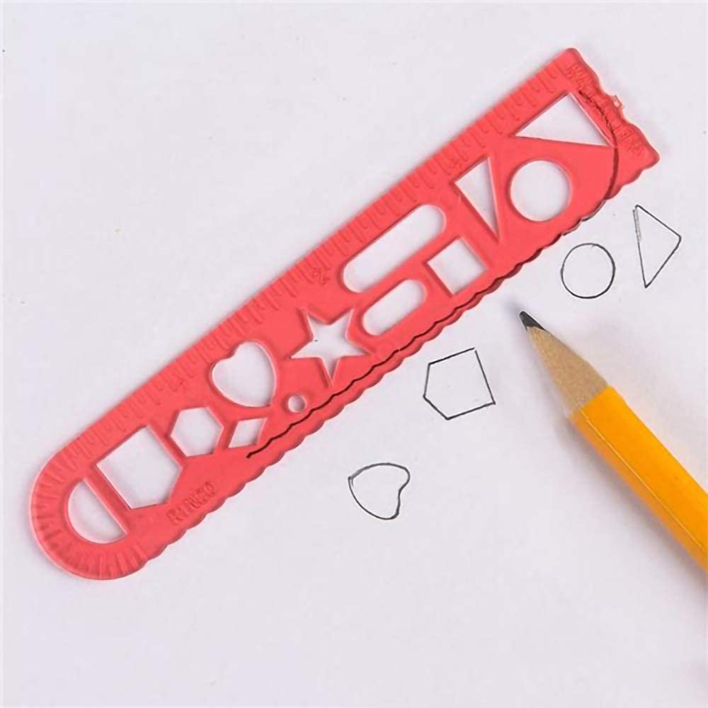 Shape Tracing Rulers for Kids, Set of 144, Plastic Tracer Drawing Tool ...