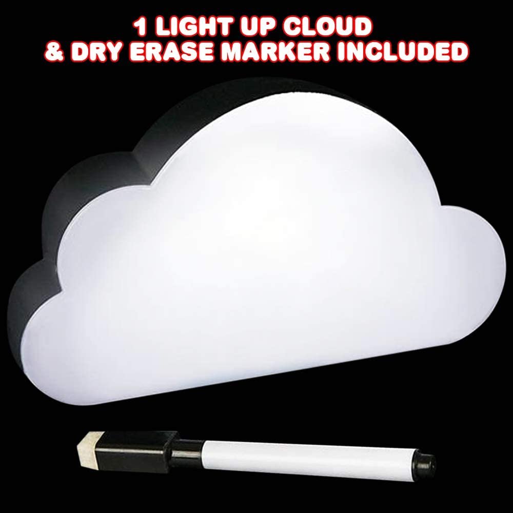 Light Up Cloud Message Board with Dry Erase Marker, Backlit
