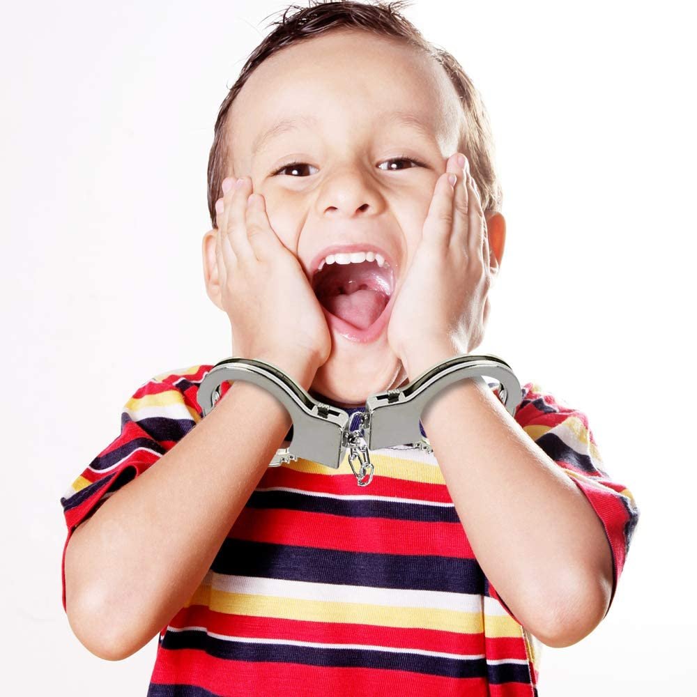 ArtCreativity Plastic Play Handcuffs for Kids, Set of 6, Pretend Play Toy Handcuffs with 2 Keys, Stage or Costume Prop, Fun Party Favor, Goodie Bag Filler, Gift for Boys and Girls