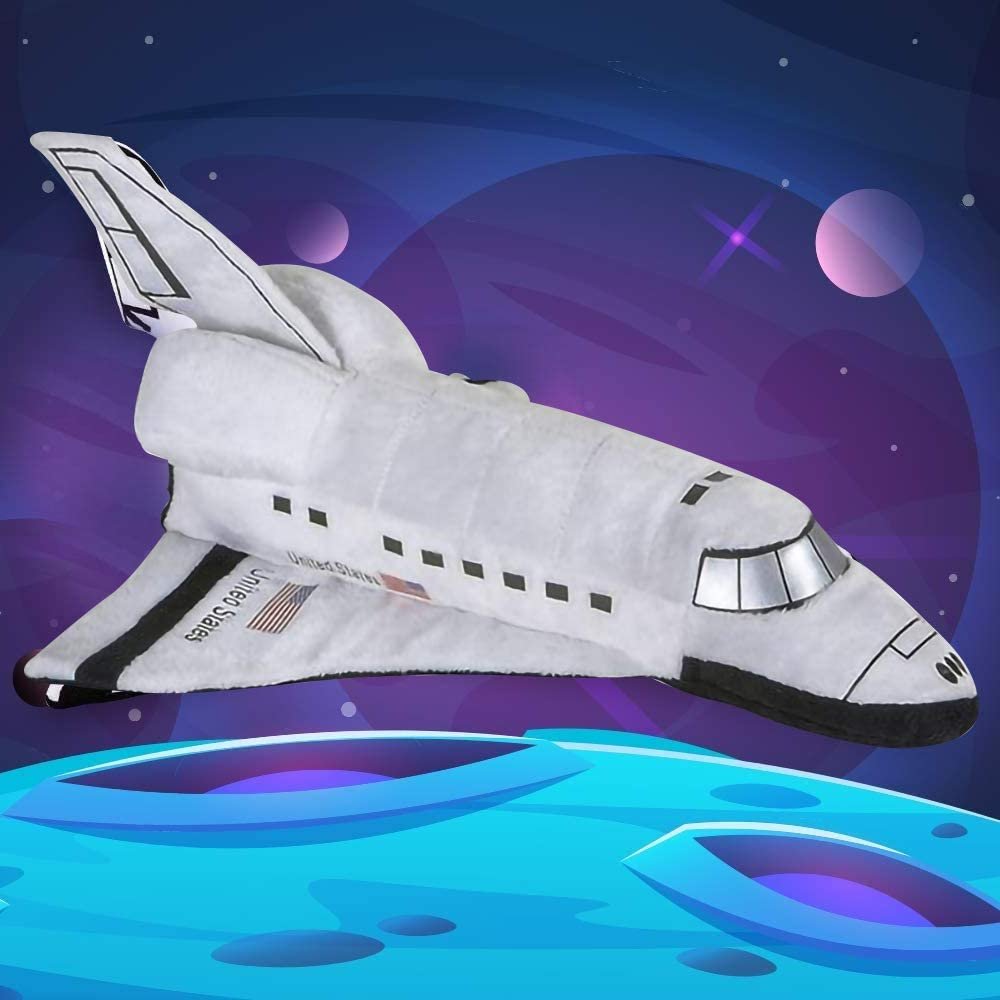 Stuffed Space Shuttle Plush Toy for Kids – 14.5" Soft and Cuddly Astronaut Spaceship - Cute Nursery Décor and Bedtime Toy, Best Gift for Birthday or Baby Shower