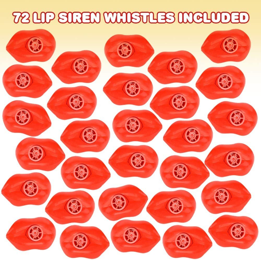 Red Lip Siren Whistles for Kids, Bulk Pack of 72, Durable Plastic Noise  Maker Party Whistles, Birthday Party Favors, Goodie Bag Fillers, Treasure  Box