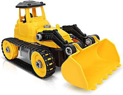 ArtCreativity Take Apart Yellow Bulldozer Toy Truck - 46 Pieces with Tools - Large Excavating Backhoe Toy - Perfect Digger Toy and Great Birthday Gift Idea for Boys and Girls Ages 3+