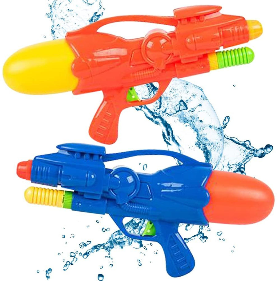 Pump Action Water Blasters for Kids, Set of 2, 13" Water Squirter Toys for Swimming Pool, Beach, and Outdoor Summer Fun, Cool Birthday Party Favors for Boys and Girls