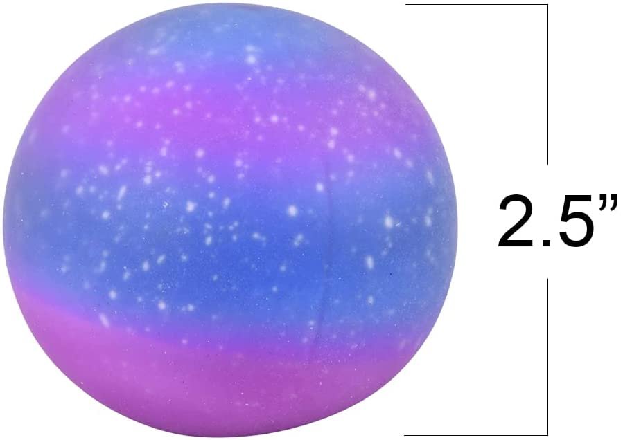 Stretchy Galaxy Stress Balls, Set of 4, Stress Relief Fidget Sensory Toys for Autistic Children, Anxiety, and ADHD, Outer Space Party Favors, Goodie Bag Fillers for Kids