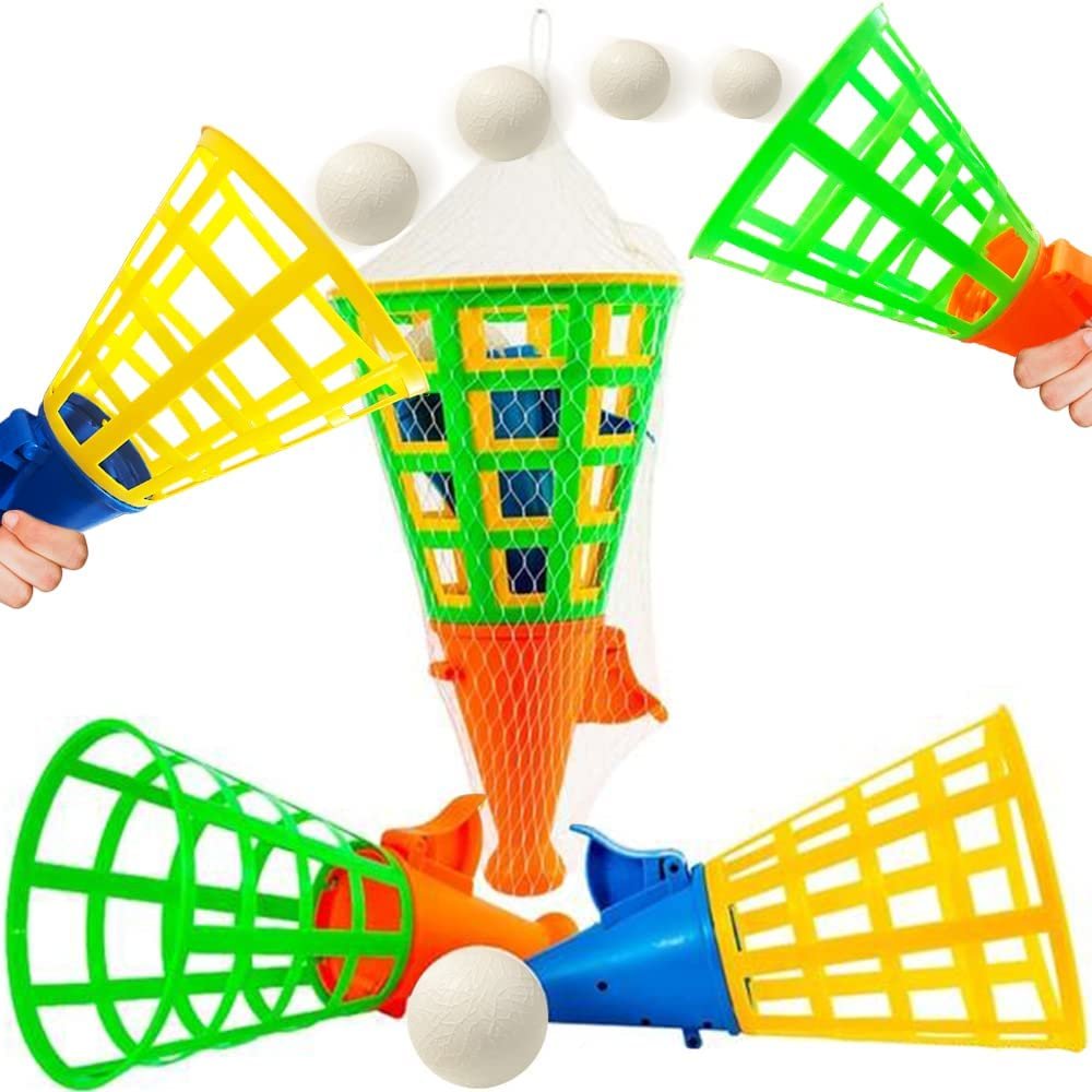 Catch Game Set Large Pop and Catch Game Set, Includes 2 Shooters and 1 Ball, Outdoor ...