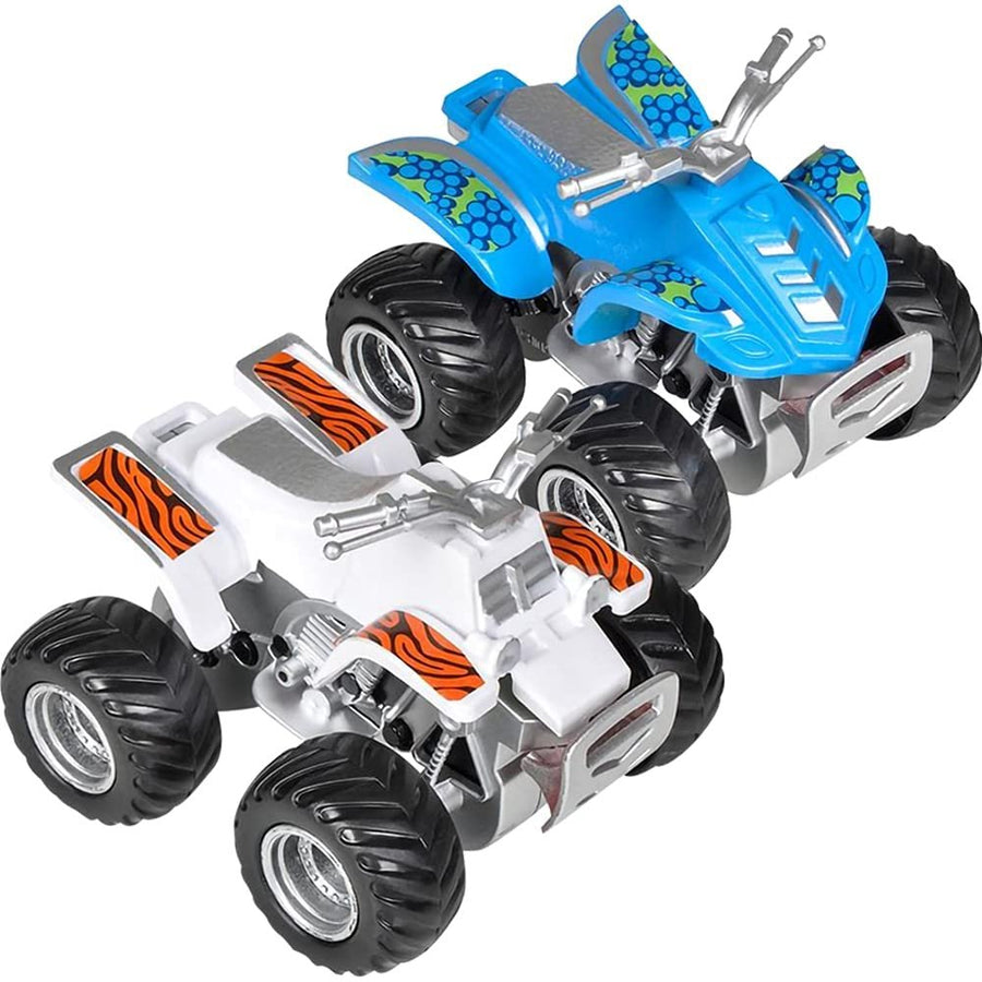Land & Sea Friction ATV Set, Set of 2, Push n Go Toy Cars with Fun Designs, Cool Birthday Party Favors for Kids, Pretend Play Gifts for Boys and Girls