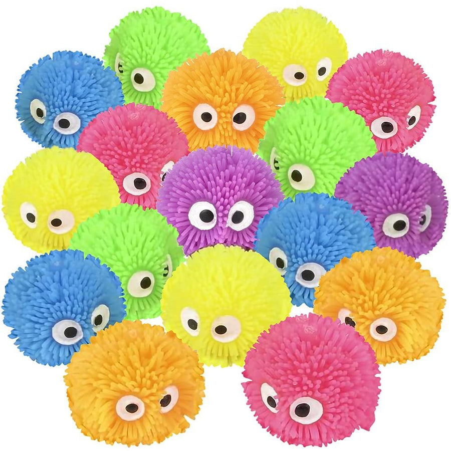 Mini Puffer Owls, Set of 24, Owl Surprise Toys for Filling Easter Eggs, Easter Party Favors, Egg Hunt Supplies, Stress Relief Toys for Kids, Assorted Neon Colors