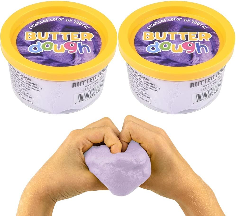 Color Changing Butter Dough, Set of 2, Modeling Clay for Kids, Creative Toys for Children, Kids’ Art and Craft Supplies, Great Educational Toy, Playdough Set for Boys and Girls