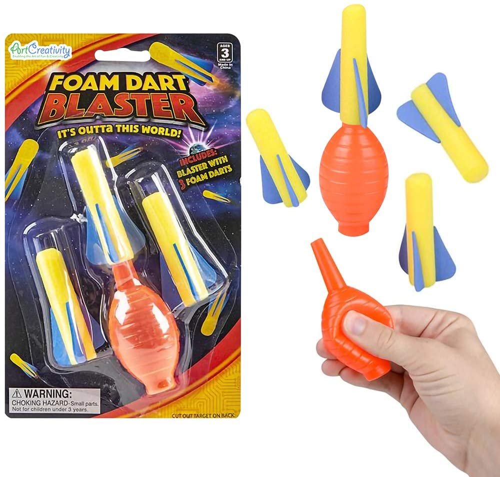ArtCreativity Foam Rocket Blasters, Set of 6, Each Set with 1 Squeeze Launcher and 3 Foam Rockets, Fun Summer Outdoor Toys, Great Goodie Bag Fillers, Party Favors and Prizes for Kids