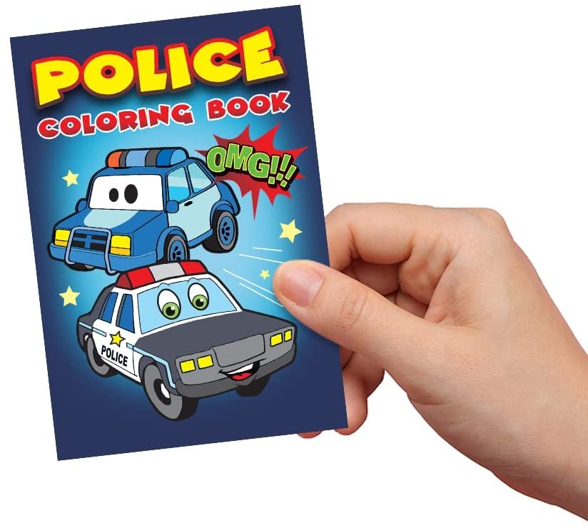 Police & Firefighter Coloring Books for Kids, Bulk Set of 20, 5 x 7" Small Color Booklets in Assorted Designs, Fun Birthday Party Favors, Educational Art Gifts for Boys and Girls