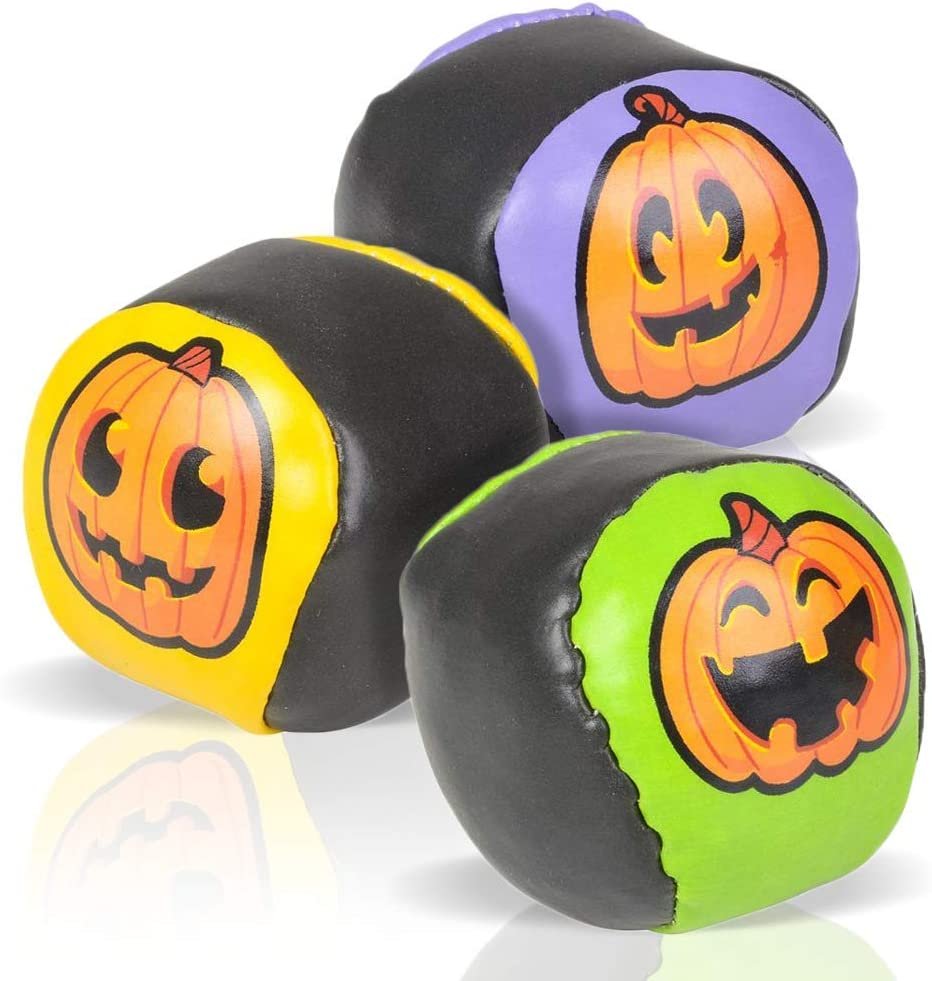 Jack-O-Lantern Juggling Balls Set for Beginners, Set of 3, Halloween Themed Juggle Ball Kit, Soft Easy Juggle Balls for Kids and Adults, Great for Halloween Celebrations