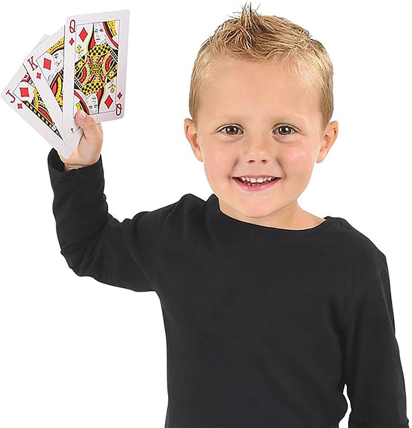 Gamie Jumbo Playing Cards Deck - 3"es X 5"es - Oversized Big Poker Card Set - Huge Casino Game Cards for Kids, Men, Women and Seniors - Great Novelty Gift Idea - 1 Pack