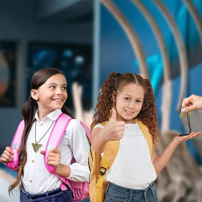 ArtCreativity Prehistoric Shark Tooth Necklaces, Set of 12, Rubber Shark Tooth with a Striking Aged Look, Shark and Dinosaur Party Favors for Kids, Fun Goodie Bag Fillers for Boys and Girls