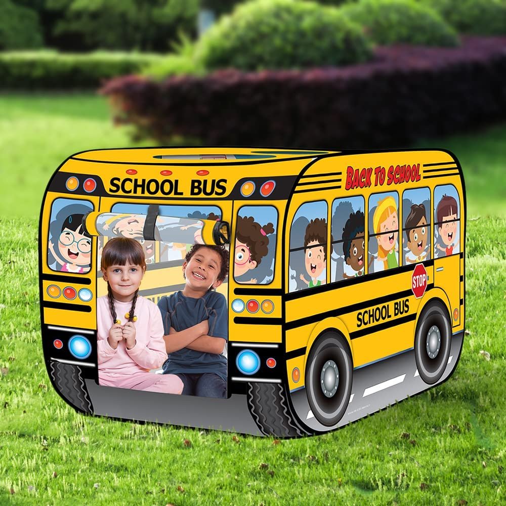 Pop Up Yellow School Bus Tent with Carry Bag, 43.5