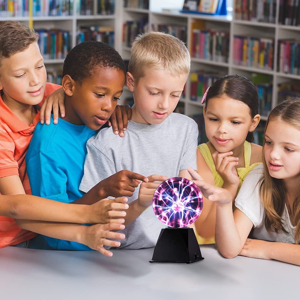 Plasma Ball for Kids, 1PC, Desktop Plasma Lamp with 2 Interactive Modes, AC Powered Night Light for Children, Cool Science Toys for Kids, Unique Décor for Boys’ and Girls’ Rooms