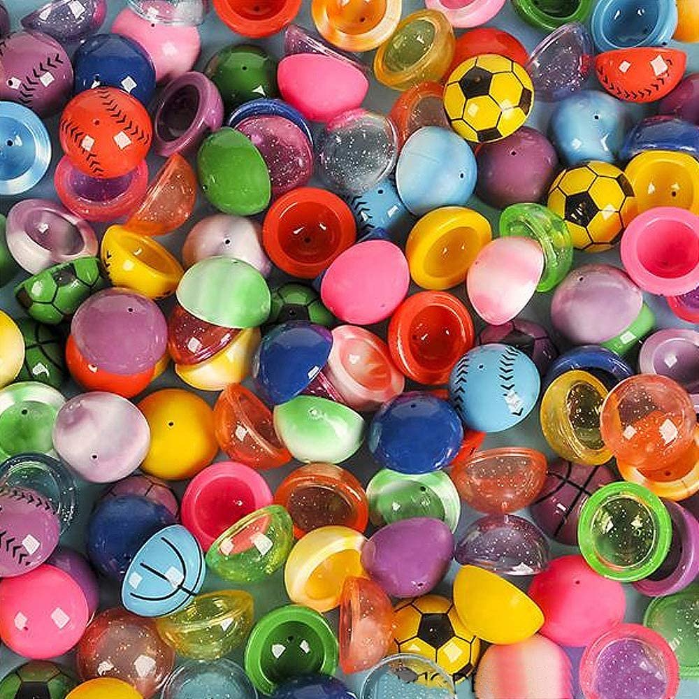 1.25" Rubber Poppers Mix for Kids, Bulk Pack of 72 Pop-Up Half Ball Toys, Fun Assorted Designs and Colors, Old School Retro 90s Toys, Birthday Party Favors and Treat Bag Fillers