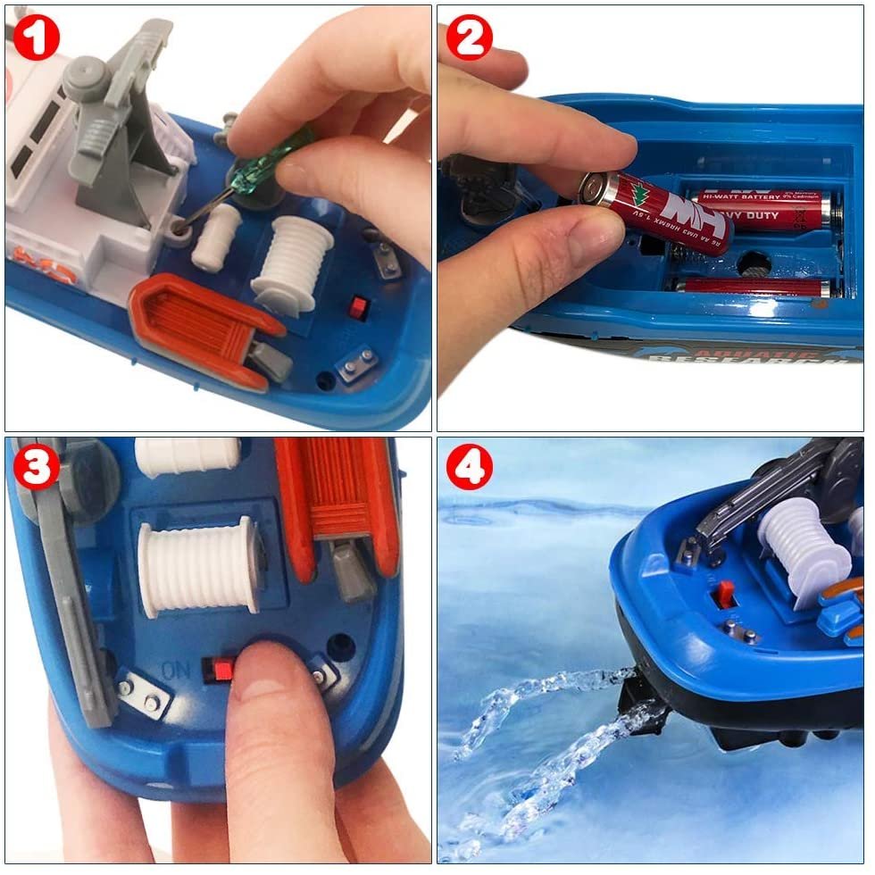 Aquatic Research Vessel, BatteryOperated Toy Ship for Kids, Floats in Water, Floating Bathtub and Pool Toy for Boys and Girls, Best Birthday Gift for Children