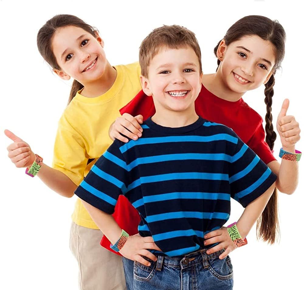 ArtCreativity Rainbow Animal Print Rubber Bracelets, Set of 12, Colorful Stretchy Rubber Wristbands for Boys and Girls, Fun Birthday Party Favors for Children, Goodie Bag Fillers, Carnival Prize
