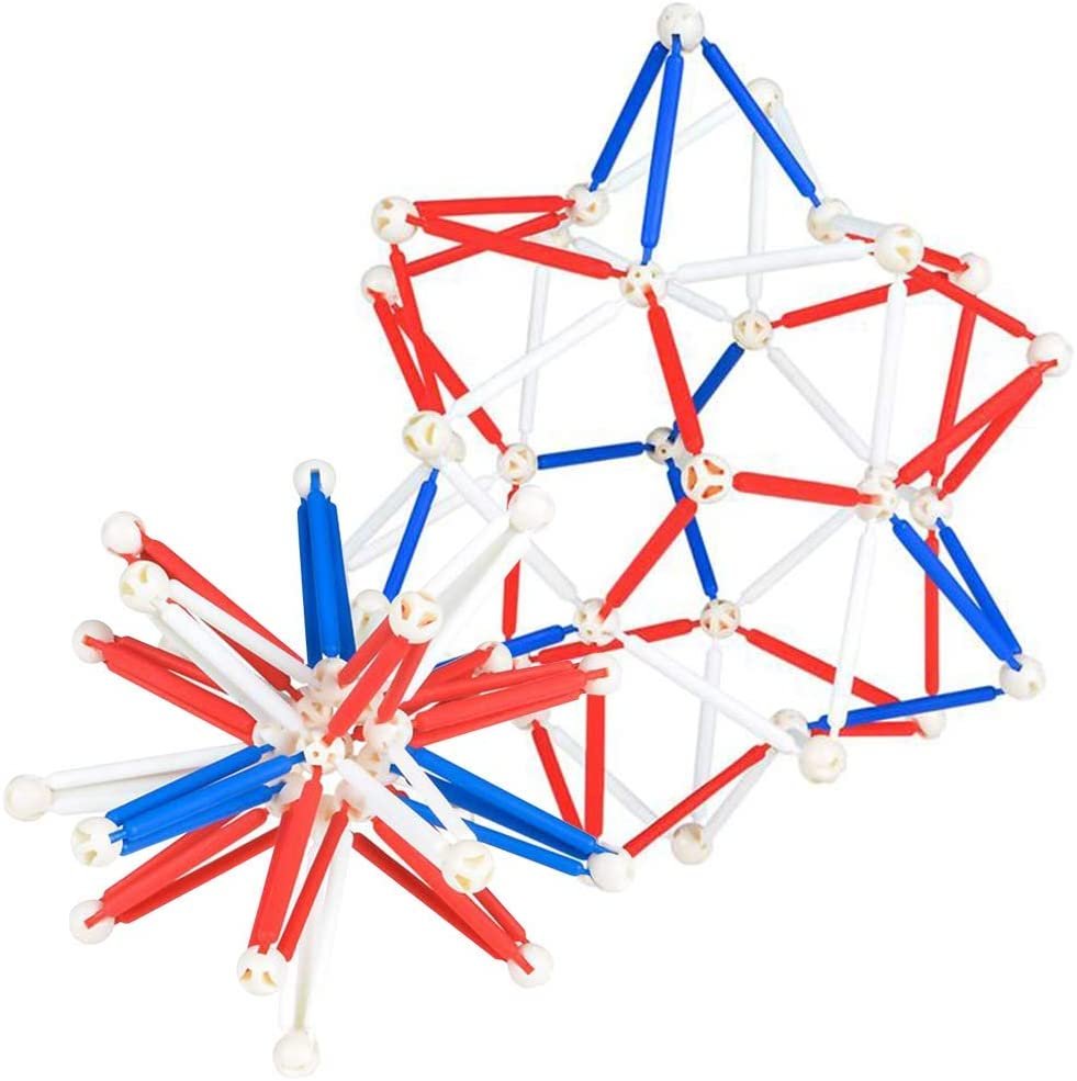 Patriotic Expandable Ball Toy, 1 Expanding Mini Sphere for Kids and Adults, Stress Relief Fidget Toy for ADHD, Anxiety, Red, White, and Blue Party Favors for 4th of July