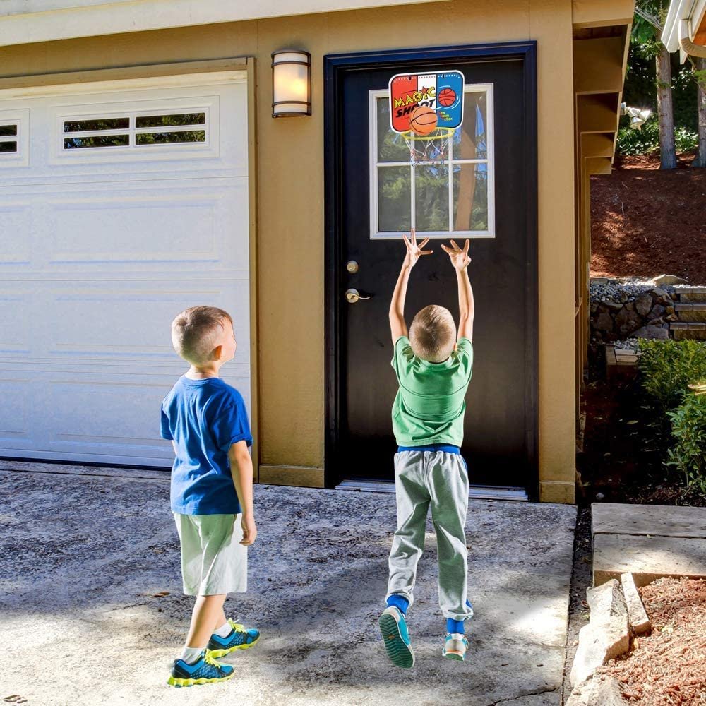 ArtCreativity Magic Shot Mini Basketball Game for Kids, Includes 1 Mini Ball, 1 Backboard Net, & Hanging Stickers, Indoor Basketball Set for Home, Office, Bedroom, Best Gift for Boys and Girls