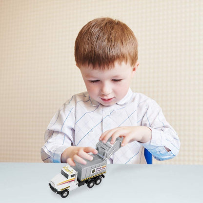 ArtCreativity Diecast Garbage Toy Trucks with Pullback Mechanism, Set of 2, Diecast Metal Pull Back Truck Toys for Boys and Girls, Opening and Closing Back, Best Birthday Gift