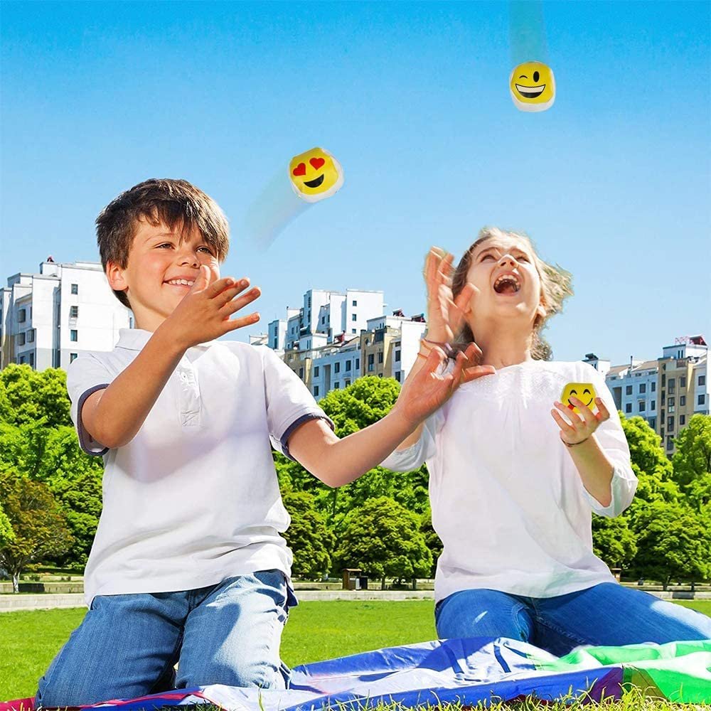 Emoticon Juggling Balls for Beginners, Set of 3, Durable Juggle Balls in Assorted Emoticon Designs, Soft Easy Juggle Balls for Kids
