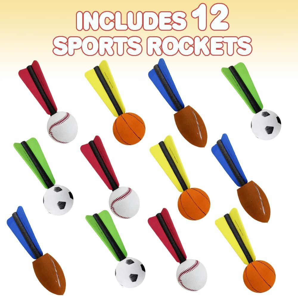ArtCreativity 6 Inch Jet Sports Balls - Set of 12 - Fun Flying Toys - Soft Safe Foam - Cool Summer Outdoor Activity - Sporty Birthday Party Favors for Boys, Girls, Toddlers - Goodie Bag Fillers