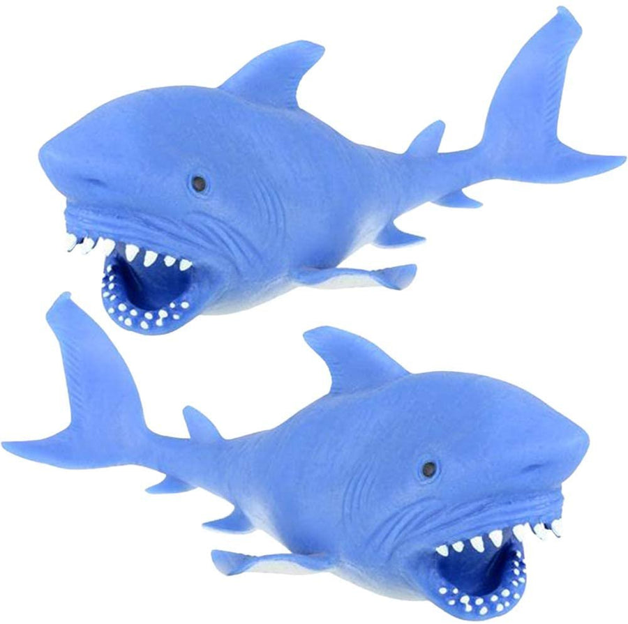 Stretchy Sand Filled Shark Toys, Set of 2, Stress Relief Toys for Kids and Adults, Underwater Party Supplies, Unique Aquatic Party Favors, Fun Good Behavior Incentives