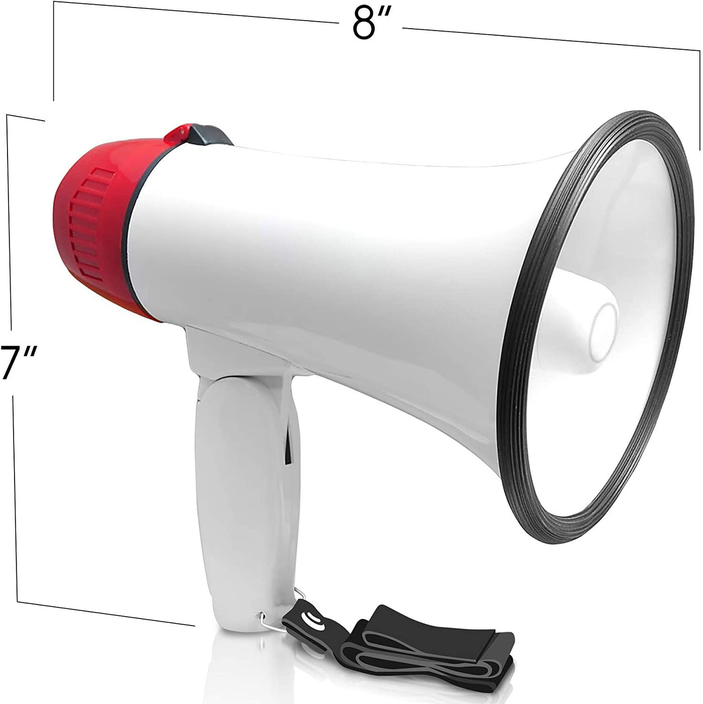 Battery-Operated Megaphone - Set of 2 - Portable Mega Phone Loud Speaker with Siren, Volume Control and Hanging Strap - Great Prize for Kids and Adults - Blue and Red