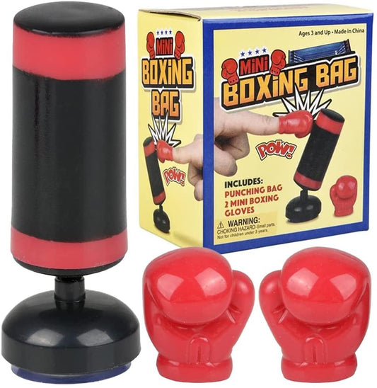 ArtCreativity Mini Boxing Bag Set for Kids, 3-Piece Set with 1 Mini Punching Bag and 2 Gloves, Cool Desk Toys for Adults, Boxing Tabletop Game for Stress Relief and Hours of Fun